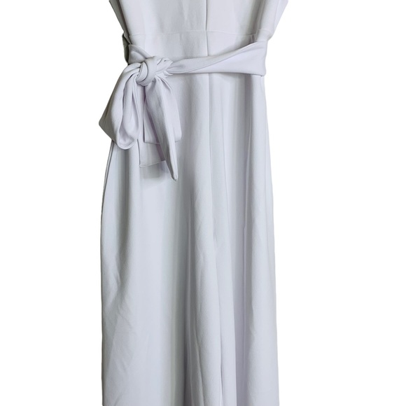 Leith LARGE White V-Neck Sleeveless Belted Jumpsuit lq361 - Picture 7 of 10